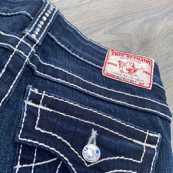 Y2k Low-waisted slim-fit Jeans with Gem Detailing - Picture 6 of 9